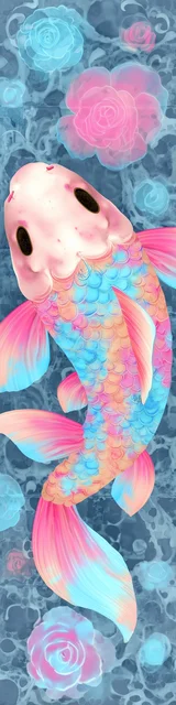 Free printable fish bookmark featuring squiggle body fish